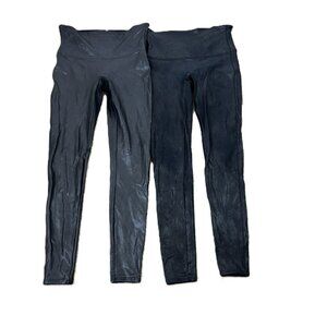 Spanx Faux Leather Leggings L Lot of 2 (one has fading)